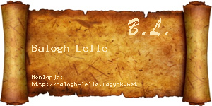 Balogh Lelle névjegykártya
