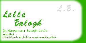 lelle balogh business card